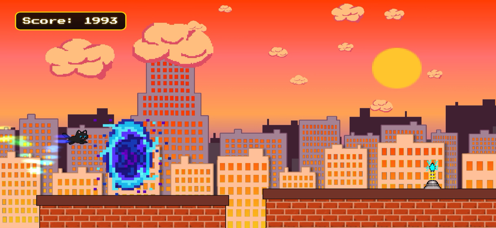 Pouncy Paws gameplay - serum sunset rooftops